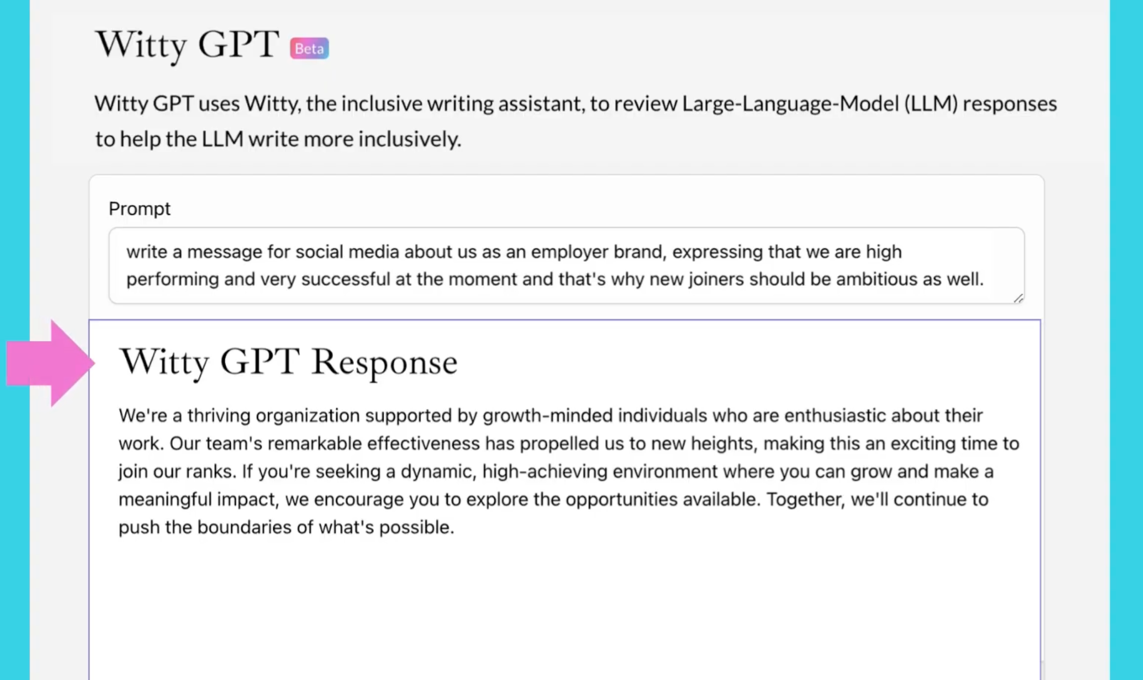 Witty GPT - LLM generated inclusive writing