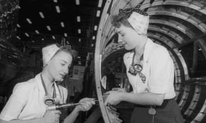 Two white women constructing