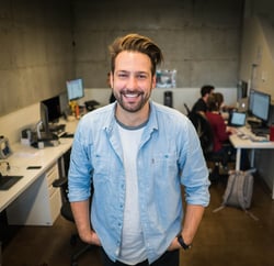 Man in computer lab