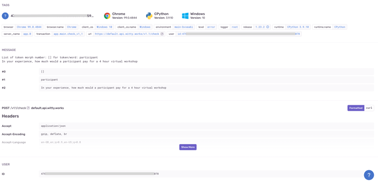 Screenshot of a stack trace