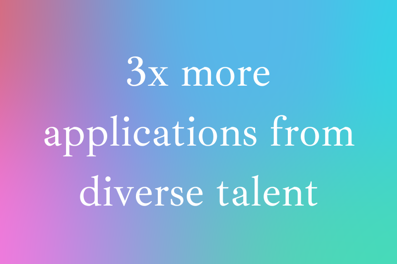 3x more applications from diverse talent