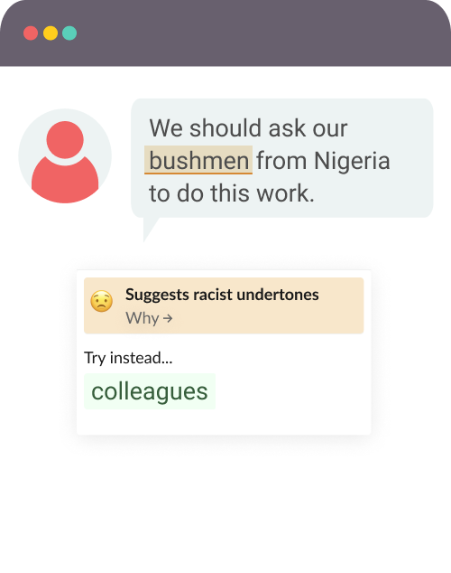 Internal chat, showing the phrase